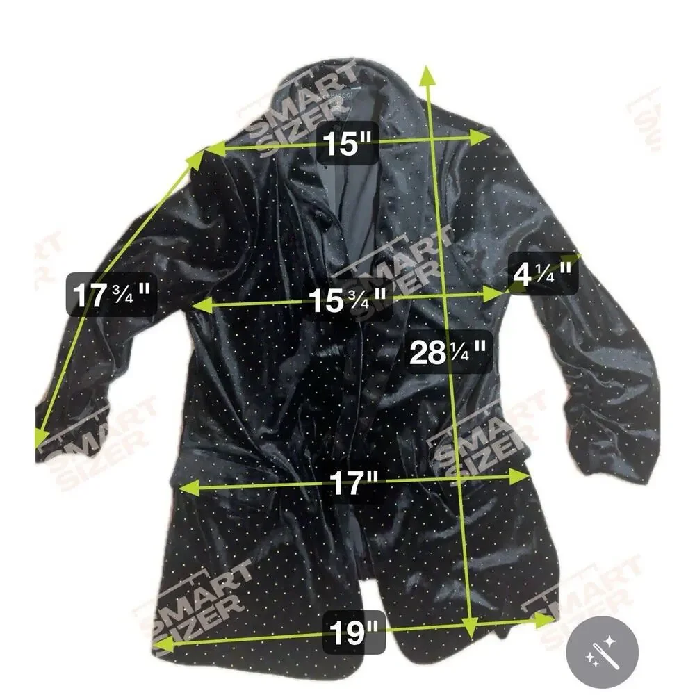 Meg & Margot Jacket Womens Size L‎ Black Velvet Gold Elegant Sophisticated New